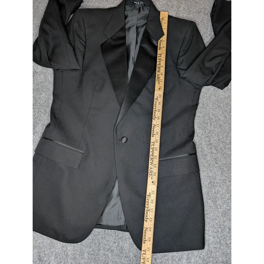 Vintage Giorgio Patrino 100% Pure Wool‎ Black Tuxedo Jacket Blazer Size 39R
